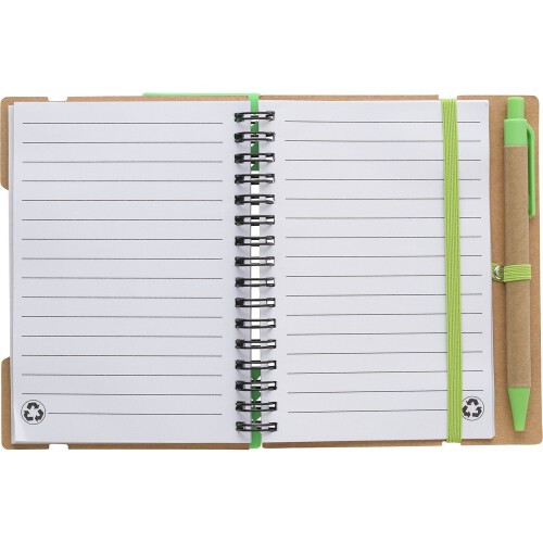 Zestaw do notatek, notatnik, długopis, linijka, karteczki samoprzylepne jasnozielony V2991-10 (7)