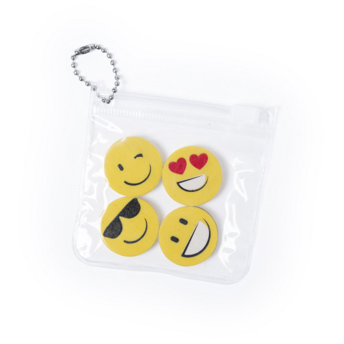 Zestaw gumek do mazania "uśmiechnięta buzia" żółty V7839-08 