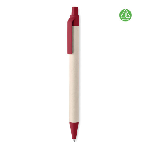Długopis z kartonu po mleku czerwony MO6822-05 