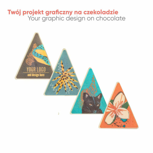 Zestaw czekoladek nadziewanych z nadrukiem Choco Triangle 4 sztuki Wielokolorwy S0411B (2)