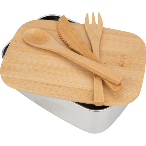 Lunch box ze sztućcami DIEST 1000 ml Beżowy 231313 (1)