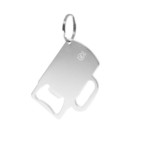 Brelok do kluczy, otwieracz do butelek z aluminium z recyklingu Srebrny VA701-32 