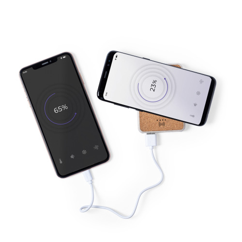 Bezprzewodowy power bank 5000 mAh ze słomy pszenicznej, ładowarka bezprzewodowa 5W Neutralny V0147-00 (2)