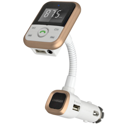 Transmiter FM z wbudowanym portem USB Złoty EG 009998 