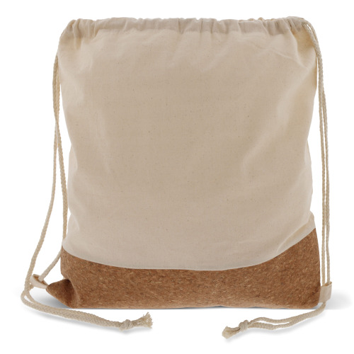 Worek z korkowym spodem i bawełnianymi sznurkami 38x41cm Ecru LT95269-N0054 (3)