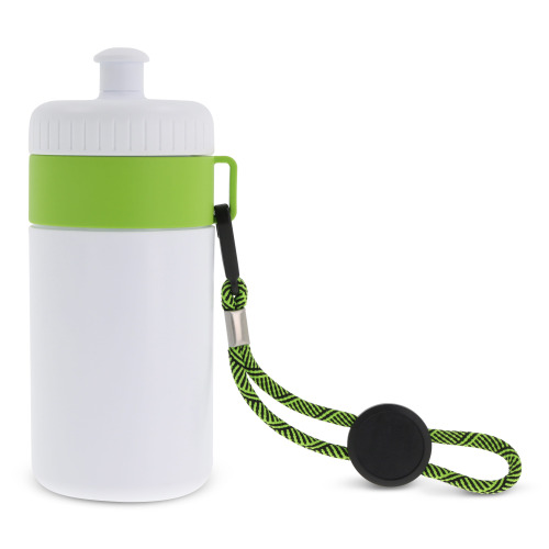 Bidon Sportowy Z Obwódka I Kolorowym Sznurkiem 500ml Biały / jasnozielony LT98785-N0132 