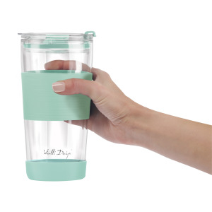 Kubek termiczny szklany ze słomką 600 ml