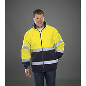 Bluza Klasyczna Polar Ostrzegawcza Hi-Vis - Hi-Vis Yellow & Navy