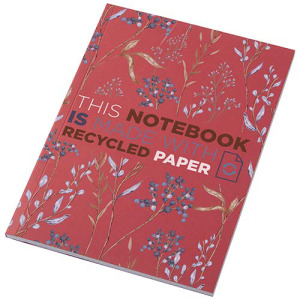 Notatnik A5 Novella Austen z miękką okładką z materiału z recyklingu, 50 kartek Czerwony