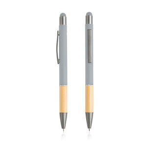 Aluminiowy długopis z recyklingu z funkcją touch / Retouch Light Grey
