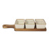 InSideOut Drewniana deska do serwowania z 3 ceramicznymi miskami Ecru LT57207-N0054  thumbnail