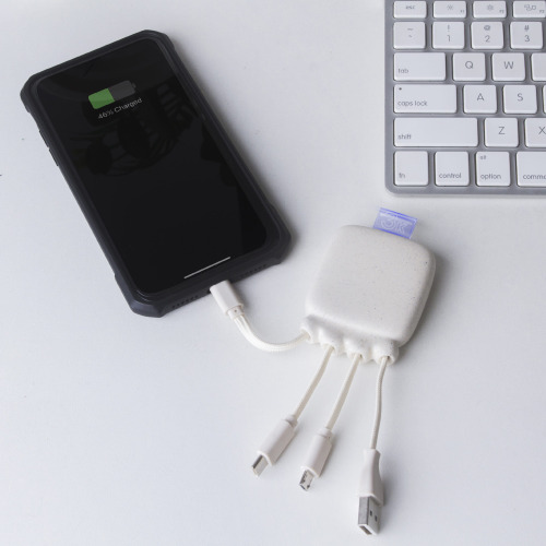 3192 | Xoopar Octopus Gamma 2 Bio Charging cable with 3.000mAh Powerbank Biały LT41410-N0001 (1)