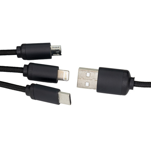 Długi kabel 3w1 z podświetlanym logo, W201TG Czarny EG053403 (3)