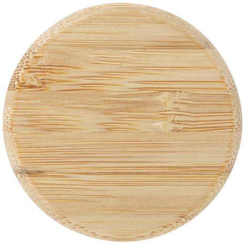 Szklana butelka na wodę Porto o pojemności 500 ml, z silikonowym uchwytem i z bambusową zakrętką Czarny 10085390 (4)