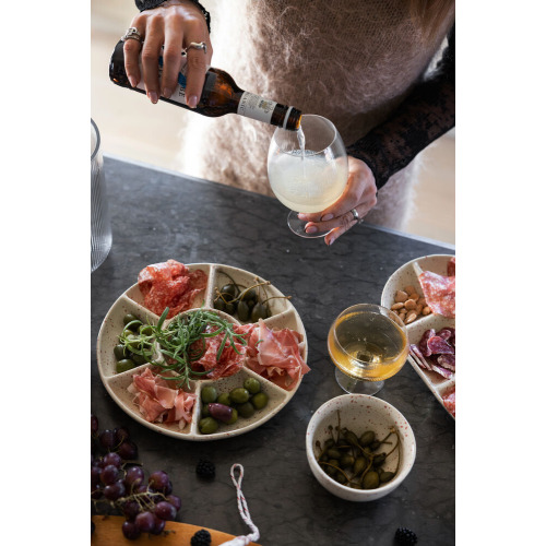 Talerz do serwowania DITTE, beżowy/bordowy Beżowy/bordowy 5018649- (6)