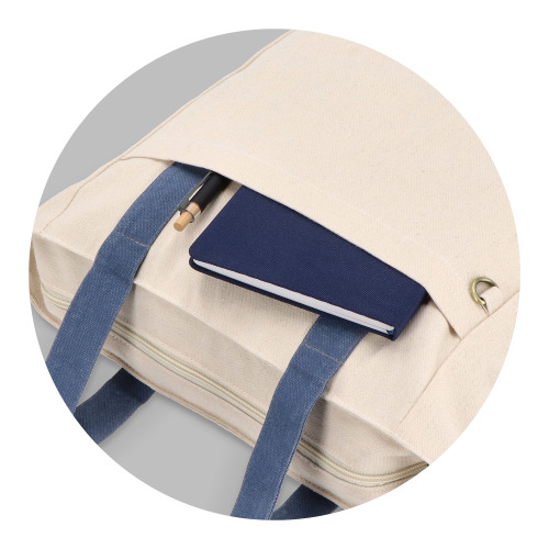 Torba Canvas InSideOut Reuuz 33 x 42 x 10 cm Ecru / niebieskoszary LT57116-N5465 (1)