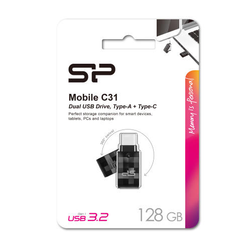 Pendrive Mobile C31, 128GB 3.0 Silicon Power Czarny EG 816803 128GB (2)