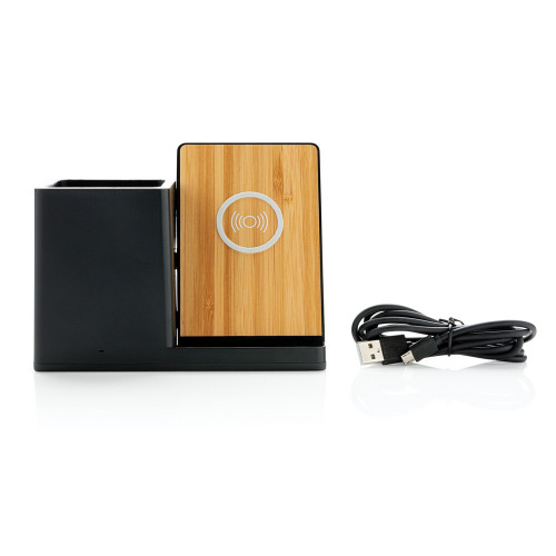 Ładowarka bezprzewodowa 10W, organizer na biurko Ontario Czarny P308.401 (2)