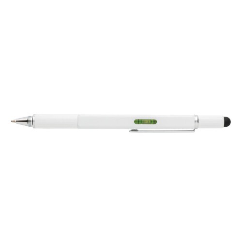 Długopis wielofunkcyjny, poziomica, śrubokręt, touch pen biały V1996-02 (7)