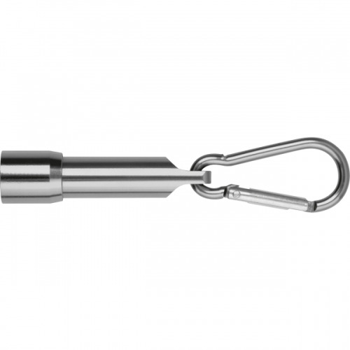 Mini latarka z aluminium z recyklingu BERGAMO Szary 529307 (1)