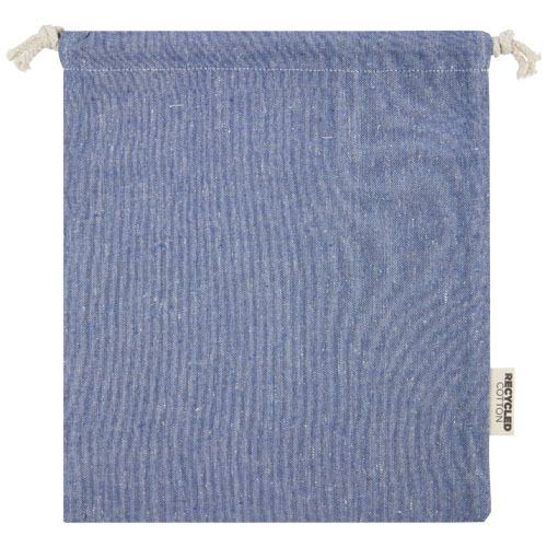 Pheebs torba na prezent z bawełny z recyklingu o gramaturze 150 g/m² i z certyfikatem GRS, średnia o pojemności 1,5 l Niebieski melanż 12067150 (3)