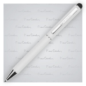 Długopis metalowy touch pen, soft touch CLAUDIE Pierre Cardin Biały