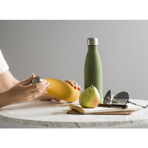 Butelka z gumową powłoką NILS 12/24H 0,5 L, ż&oacute;łty mat Default 5018081- (3)