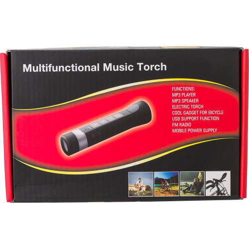 Wielofunkcyjna latarka LED, głośnik bezprzewodowy, power bank Czarny V7267-03 (12)