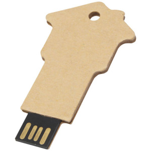 Pendrive wyposażony w interfejs USB 2.0 w kształcie domu z papieru z recyklingu