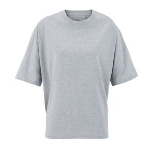 BOXY WOMEN T-SHIRT OVERSIZE Jasnoszary Melanż