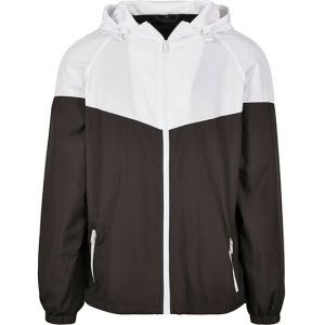 Kurtka Wiatrowka Raglanowa Poliester - White & Black
