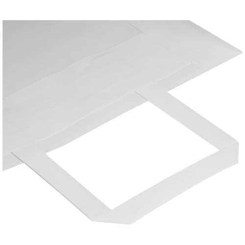Kraft torba papierowa 80 g/m2 z płaskimi uchwytami — 25 x 15 x 32 cm Biały 1PQ01201 (4)