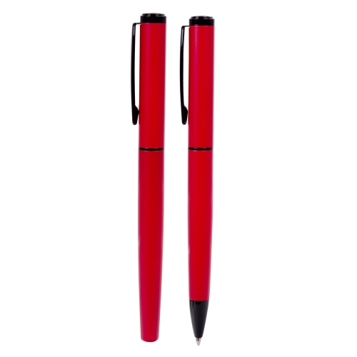 Zestaw piśmienny Mauro Conti, długopis i pióro kulkowe czerwony V4831-05 (2)