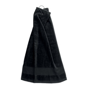 Bawełniany ręcznik golfowy czarny