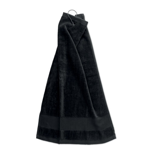 Bawełniany ręcznik golfowy czarny MO6525-03 