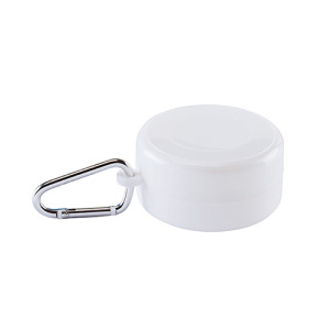 Składany kubek 200 ml z pojemniczkiem na tabletki / Foldcup Biały