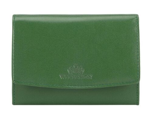 Damski portfel WITTCHEN z gładkiej skóry na zatrzask średni Zielony WITT14-1-062 