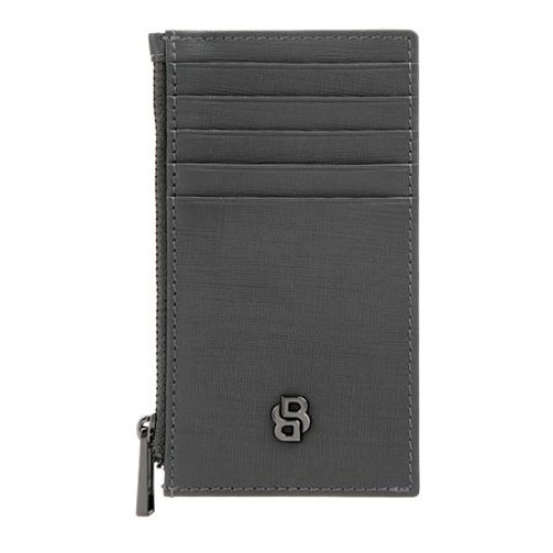 Portfel na karty z zamkiem Double B Saffiano Black Szary HLK526H (6)
