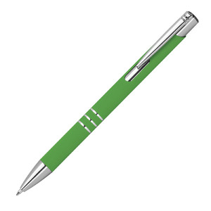 Długopis z aluminium z recyklingu półżelowy soft touch DUNMORE Zielony