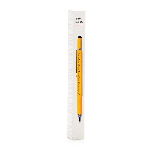 Długopis wielofunkcyjny, poziomica, śrubokręt, touch pen żółty V1996-08 (8)