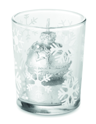 Szklany świecznik tea light srebrny CX1428-14 (1)