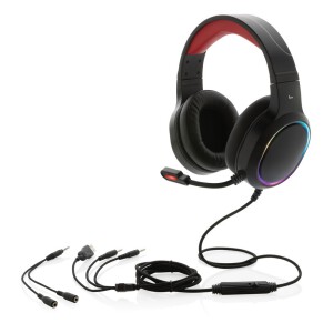 Gamingowe słuchawki nauszne RGB black