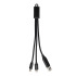 Kabel ładujący 2 w 1 USB-A/C do USB-C i Lightning, aluminiowy Czarny LT95664-N0002  thumbnail