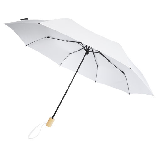 Składany wiatroodporny parasol 51 cm z PET z recyklingu Birgit Biały 10914501 