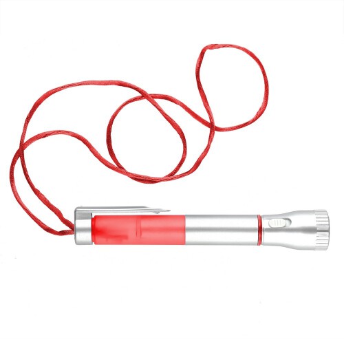 Długopis, latarka 2 LED czerwony V1654-05 (7)