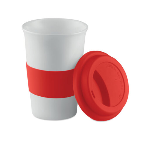 Ceramiczny kubek z przykrywką czerwony MO7683-05 (1)