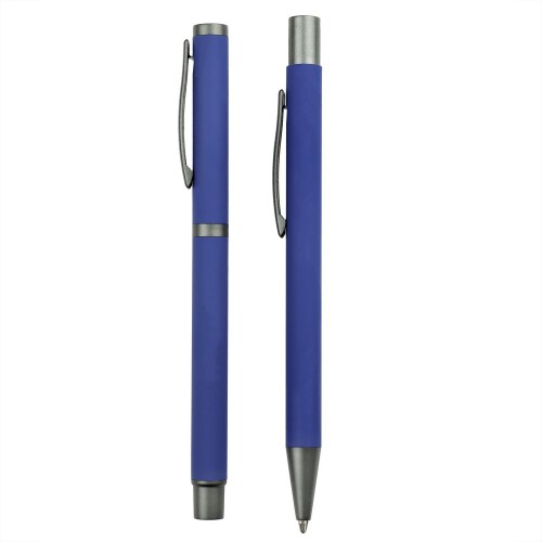 Zestaw piśmienny, długopis i pióro kulkowe granatowy V1957-04 (2)