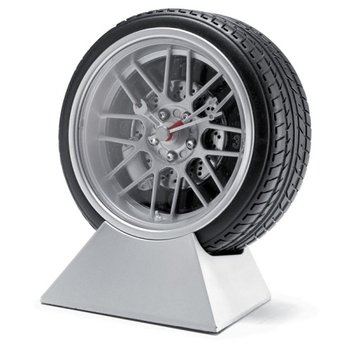 Zegar, koło samochodowe Srebrny mat KC6893-16 