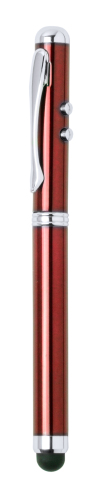 Wskaźnik laserowy, lampka LED, długopis, touch pen czerwony V3459-05 