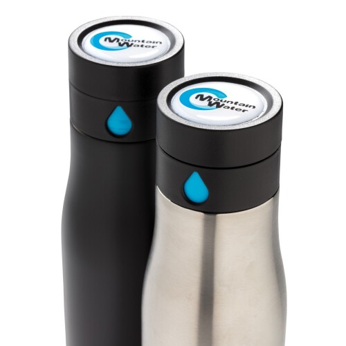 Butelka monitorująca ilość wypitej wody 650 ml Aqua czarny, niebieski P436.881 (6)